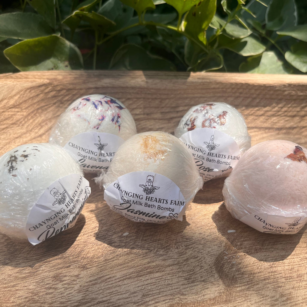 Discover the perfect mini indulgence with our small-sized handmade bath bombs! Ideal for a quick yet luxurious bath experience, these bath bombs are made with nourishing goat's milk and infused with the delightful scents of rose, peppermint, lavender, and jasmine essential oils. Perfect for travel or as a special treat, these small bath bombs leave your skin feeling soft, moisturized, and beautifully scented.